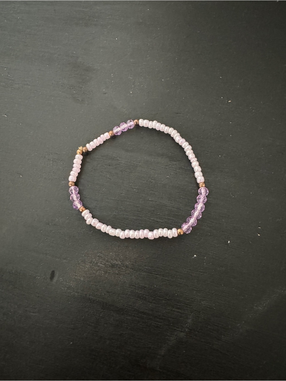 Lavender Beaded Stretch Bracelet